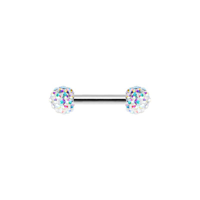 Pair of Nipple Ring Body Jewelry Barbells Round Ferido Ball 16G Barbell