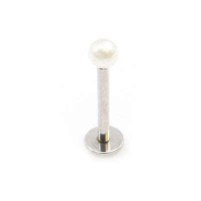 Labret Jewelry with Faux Synthetic Pearl 16g