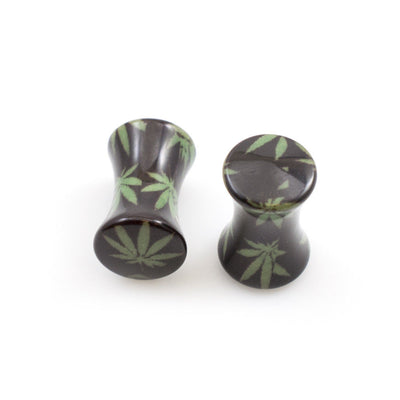 Ear Plugs with Pot leaf Design  4g (5mm)