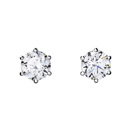 Earrings Magnetic with Prong Set Cubic Zirconia 6mm or 5mm- Sold as a Pair