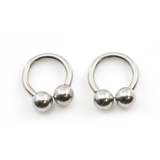 Pair of Horseshoe Jewelry 12g Fit in Cartilage, Nipple, Tragus, Rook