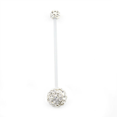 Pregnancy Belly Button Ring with Bioflex Shaft and Ferido Ball 14G