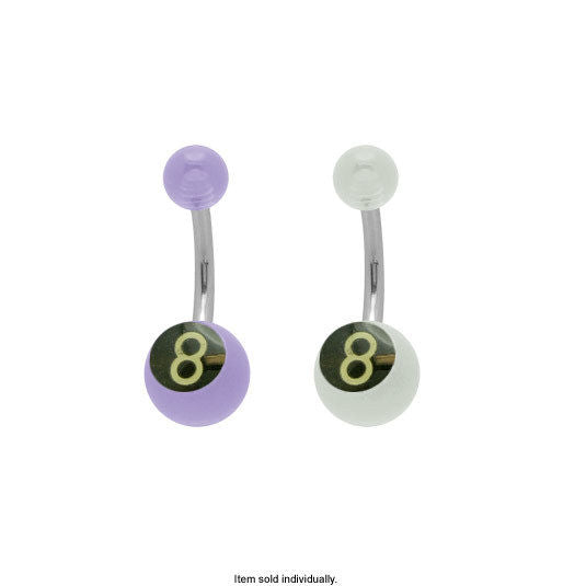 Cool Acrylic "8 - Ball" Belly Button Ring
