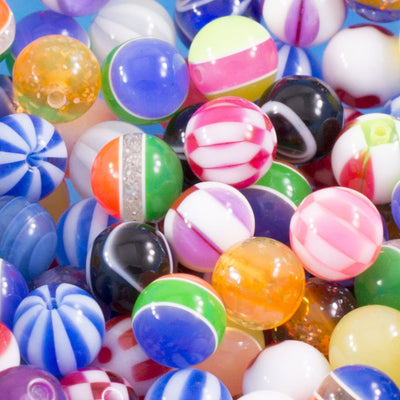 Belly Button Ring Basic Curved Barbell 14g with 20 Randomly Pick Acrylic balls