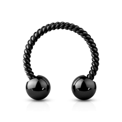 Horseshoe Septum Cartilage Lip Twisted Rope Surgical Steel 16ga 14ga