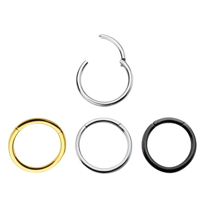 Seamless Hinged Segment Ring 16G & 14G Nose, Lips, Nipple, Septum Ring