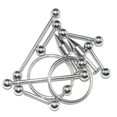 Wholesale Lot of 12 Basic Mixed Body Piercing Jewelry Surgical Steel