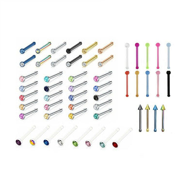 Nose Ring Bone Assorted Styles Randomly Picked 20ga 15 Pieces