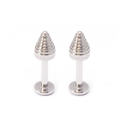 Pair of  Labret Monroe Jewelry  Spiral Spike Design 14G 3/8" 10mm