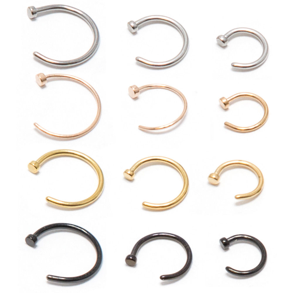 Nose Ring Hoop Stud 316L Surgical Steel Nose Piercing Jewelry 22G 20G 18G