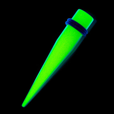 36 Pieces UV Glow in the Dark Ear Stretching Kit Glow Tapers with Plugs 14G-00G