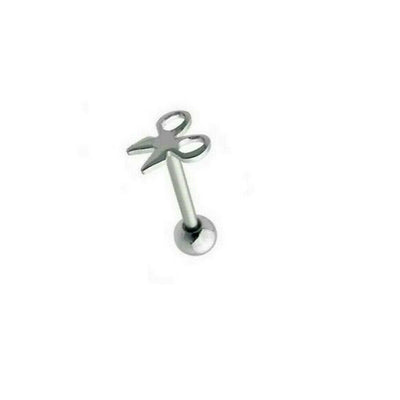 Barbell Tongue ring Surgical steel with Flat scissors design 14 Gauge 5/8"