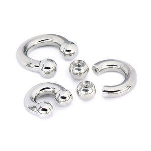 00G Horseshoe Circular Barbell 316L Surgical Steel with Internally Threaded Bead