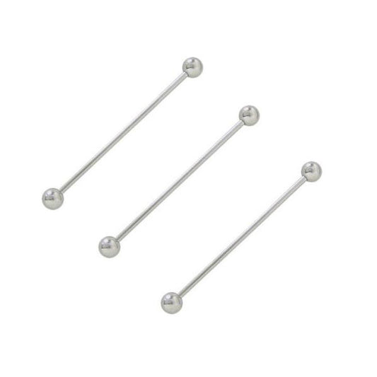 Set of 3 Surgical Steel Industrial Barbell 14G - 1-1/2"