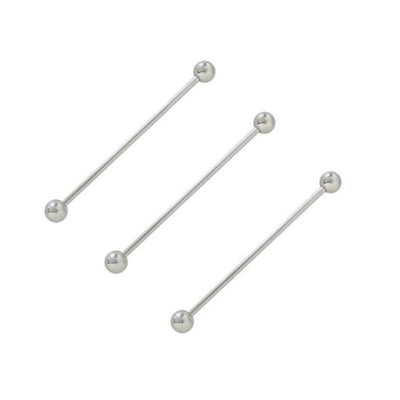 Set of 3 Surgical Steel Industrial Barbell 14G - 1-1/2"