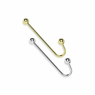 Industrial Barbell Cane Folded Surgical Steel 14 Gauge 1 1/2" 38 mm - Sold Each