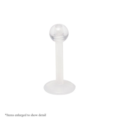 Clear Labret Monroe Piercing 16G Jewelry Retainer with 4mm Ball