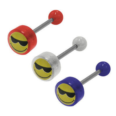 Smiley Face Logo Tongue Ring