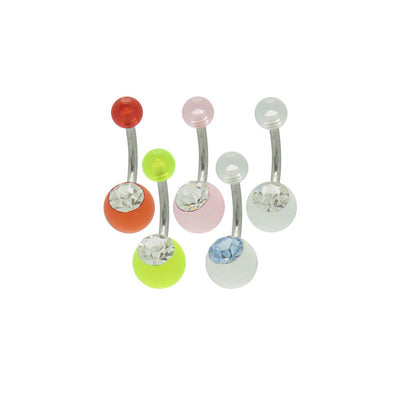 Jeweled Acrylic Belly Button Ring