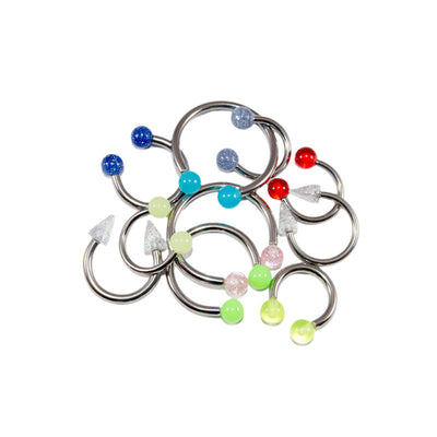 Circular Barbell 10pc Lot Horseshoe Ring Surgical Steel Mixed Gauges & Length