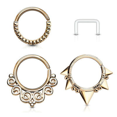 4 Pack Circle Bendable Nose Septum and Ear Cartilage Hoops Free Clear Retainer
