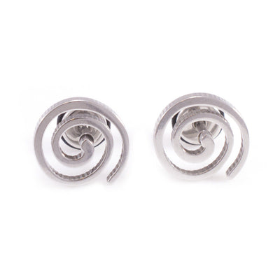 Faux Plugs Earrings Spiral Design 16G, Brush Finish. Pair of earrings.