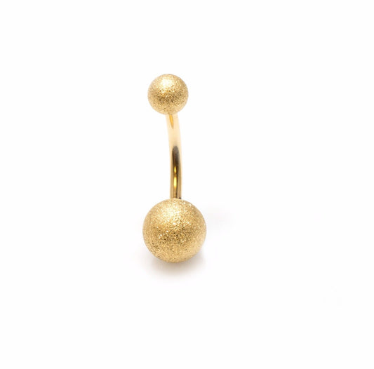 Belly Button Ring 14G Sand Finish Ball Ends Navel Ring Body Jewelry - 4 Colors