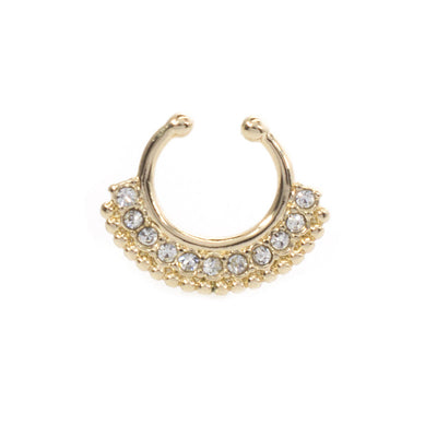 Septum Hanger with multiple Cz Gems Non piercing Jewelry 8mm Drop Length