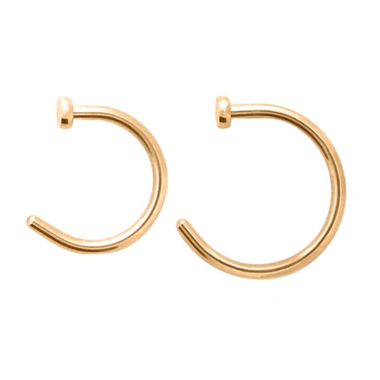 2 Pack of Nose Piercing Hoops  Ion-Plated Rose Gold Surgical Steel