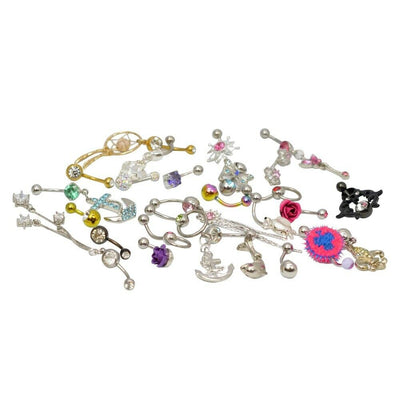 Belly Button Rings Pack of 50 Randomly Picked No Duplicates 14g