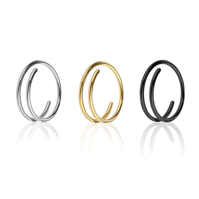Double Hoop Ring for Single Piercing Hoop Surgical steel Annealed Twist Ring 20G