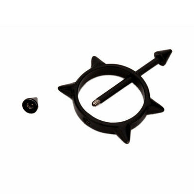Nipple Piercing Rings Pair Surgical Steel Round with Spikes Bar 14G