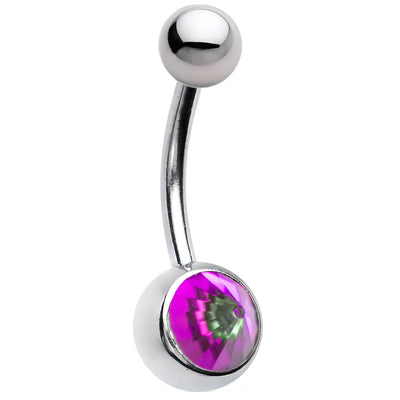 Belly Butt Navel Ring Large Cone CZ Gem