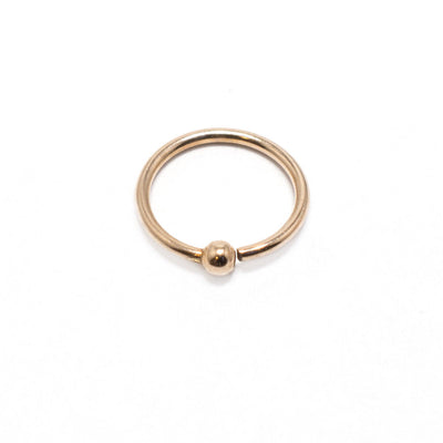 14K Solid Rose Gold Nose Ring Hoop Captive Bead Ring Single Sided 20G Cartilage