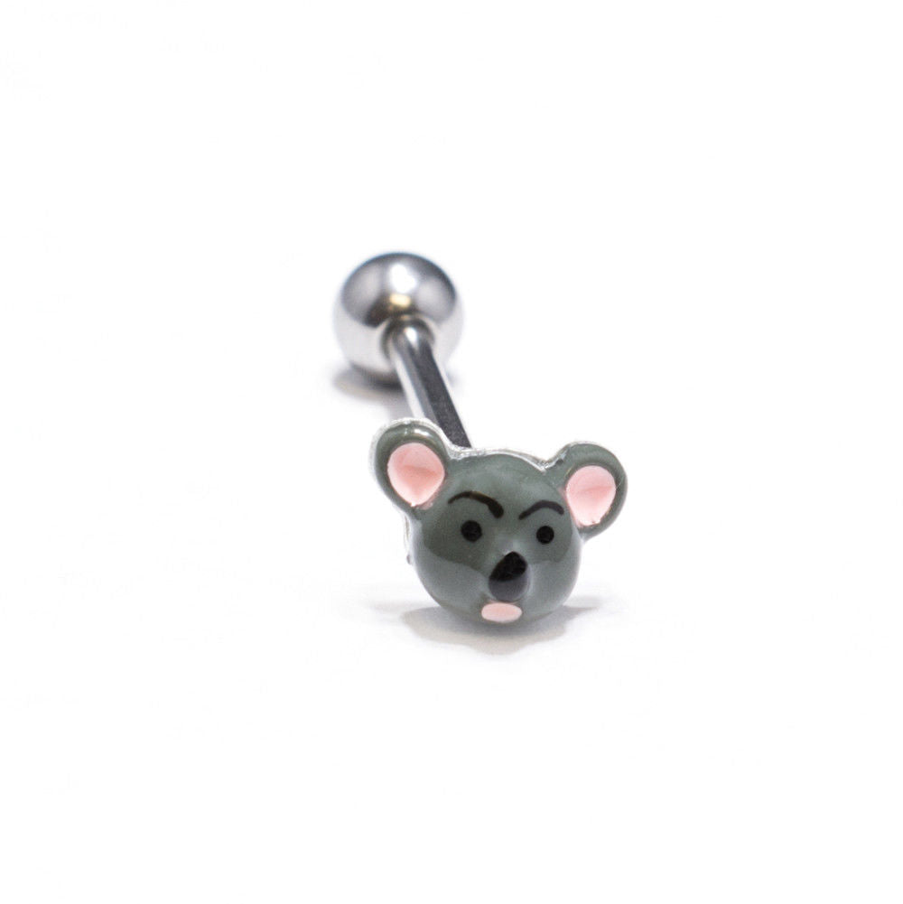 Custom Made Mouse Design, Tongue 14ga Piercing Barbell