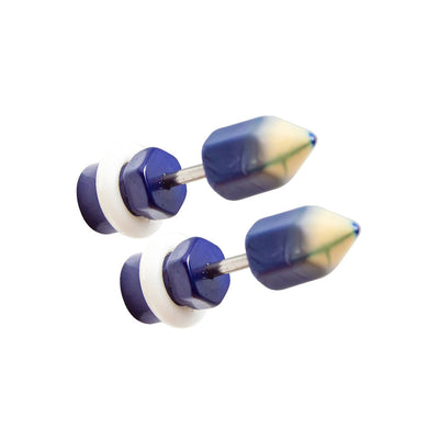 Acrylic Pencil Design Fake Cheater 16 Gauge Ear Plugs - 5 Colors Available