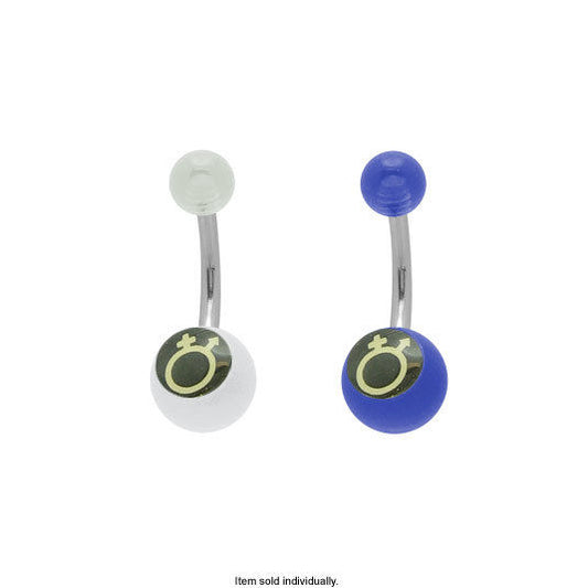 Acrylic Male and Female Logo Belly Button Ring