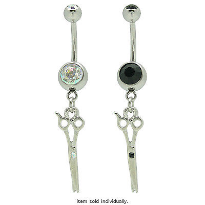 Jeweled Scissors Belly Ring