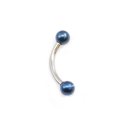 Curve Barbell with Faux Synthetic Pearl 16g  (eyebrow, lips, cartilage)