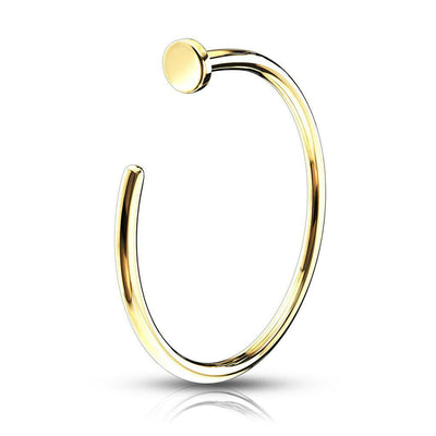 Nose Ring Hoop 14K Solid Gold 20G Nose Jewelry 8mm
