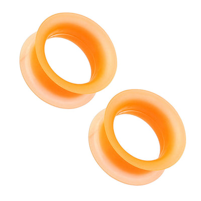Pair of Thin Orange Silicone Flexible Tunnels