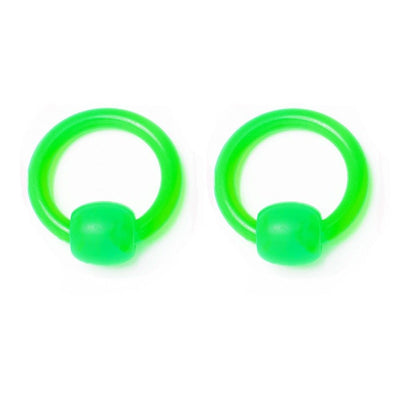Acrylic Captive Rings - 6 Colors - 4 Sizes - Sold as Pairs