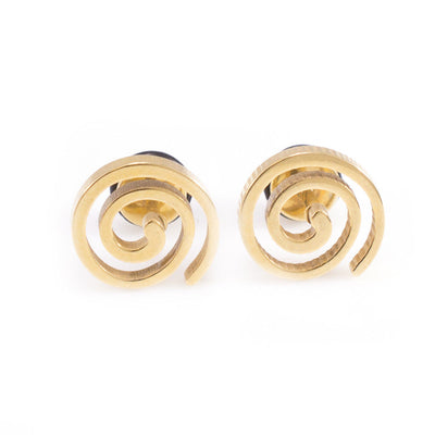 Faux Plugs Earrings Spiral Design 16G, Brush Finish. Pair of earrings.