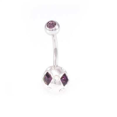 Belly Button Ring Package of 7 Navel Ring with Cubic Zirconia 14g