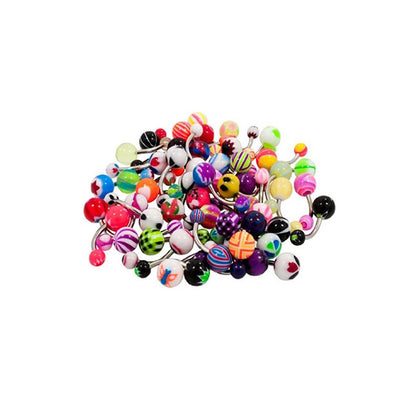 Lot of 40 14G Belly Button Rings Surgical Steel Piercing Jewelry No Duplicates