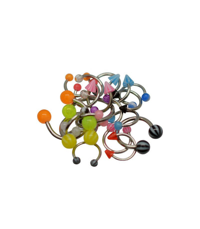 20 PCS Horseshoe Barbells Acrylic & Surgical Steel 14 & 16 Gauge Randomly chosen