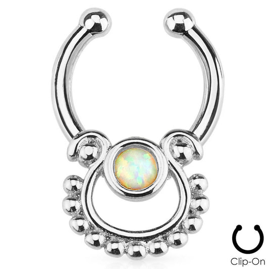 Septum Hanger Micro Size w/Opalite Stone - Nose & Cartilage Fitment