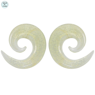 Ear Tapers Gauges Stretchers Glass Glow in the Dark 0G - 9/16