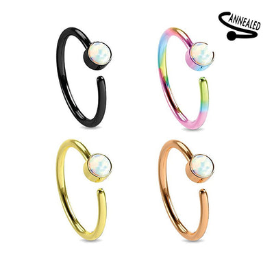 Pack of 4 Nose Hoop Rings 20G Annealed Surgical Steel