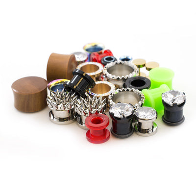 Pack of 12 Pieces (6 Pairs) of Ear Plugs and Tunnels Randomly Picked